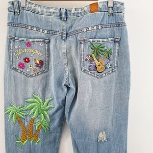 VINTAGE Sharagano Embroidered Jeans Hawaiian 30